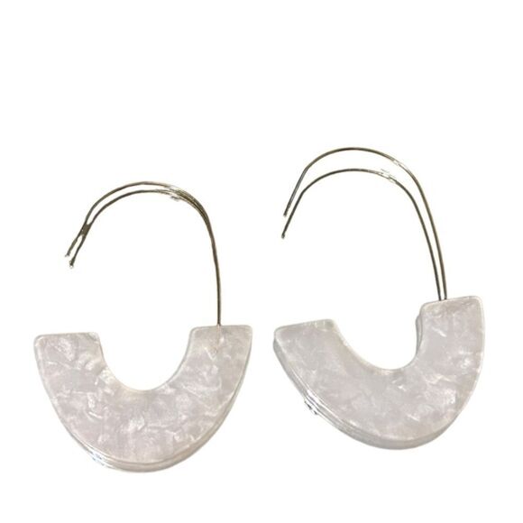 Resin Drop Earrings in White - Picture 1 of 1